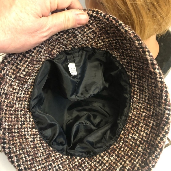 Stylish Tweed Bucket Hat - Brown- 100% polyester- made in China -24” preowned. - Picture 5 of 7